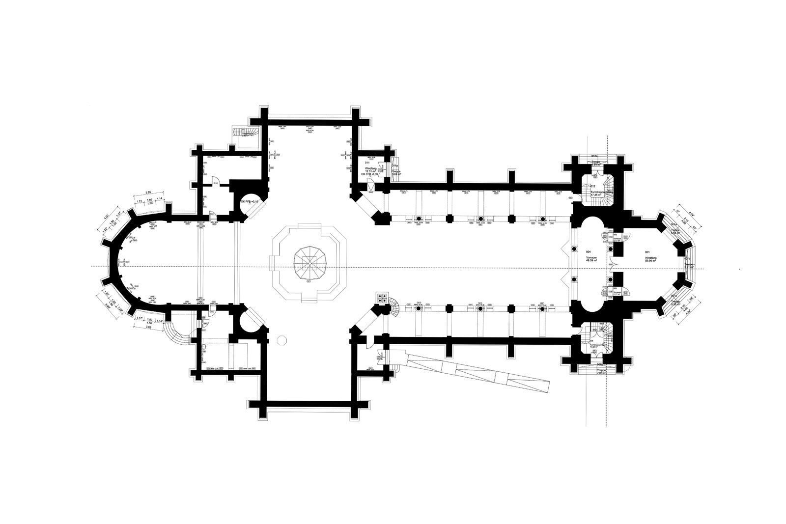 kirche dotscene grundrissplan in cad 